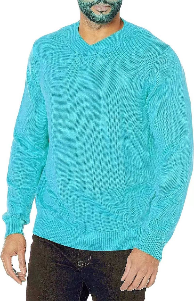 Nova muška moda 2024. Slim Fit pleteni pulover s okruglim izrezom Vuneni pulover džemper jesen zima ležeran zdepastog pletiva udoban teški pulover dugih rukava_voghion.com