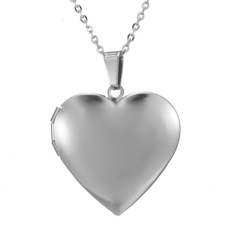 Collana con ciondolo a forma di cuore in acciaio inossidabile placcato oro, decorazione fai da te con foto e nome_voghion.com