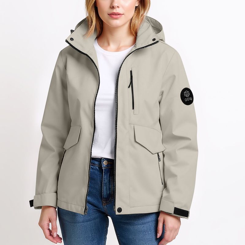 Leichte Wanderjacken für Damen im Herbst, einfarbig, lockere Windjacke mit Kapuze, winddicht, wasserdicht, für den Außenbereich, Regenjacken_voghion.com