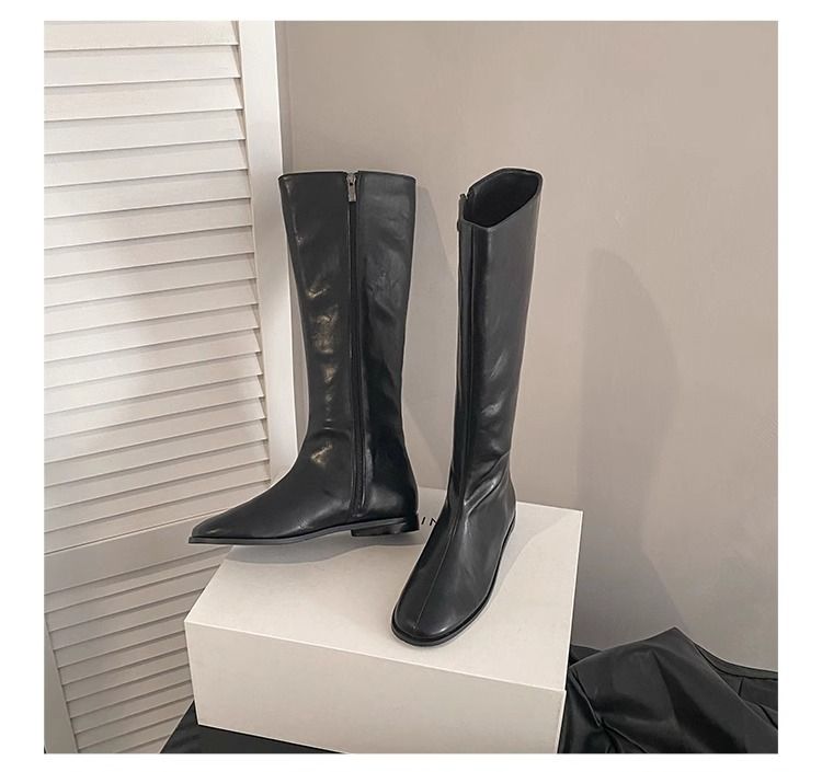 horse Riding Round Head High Boots Fashion Versatile Wear Comfortable Lightweight Personalized_voghion.com