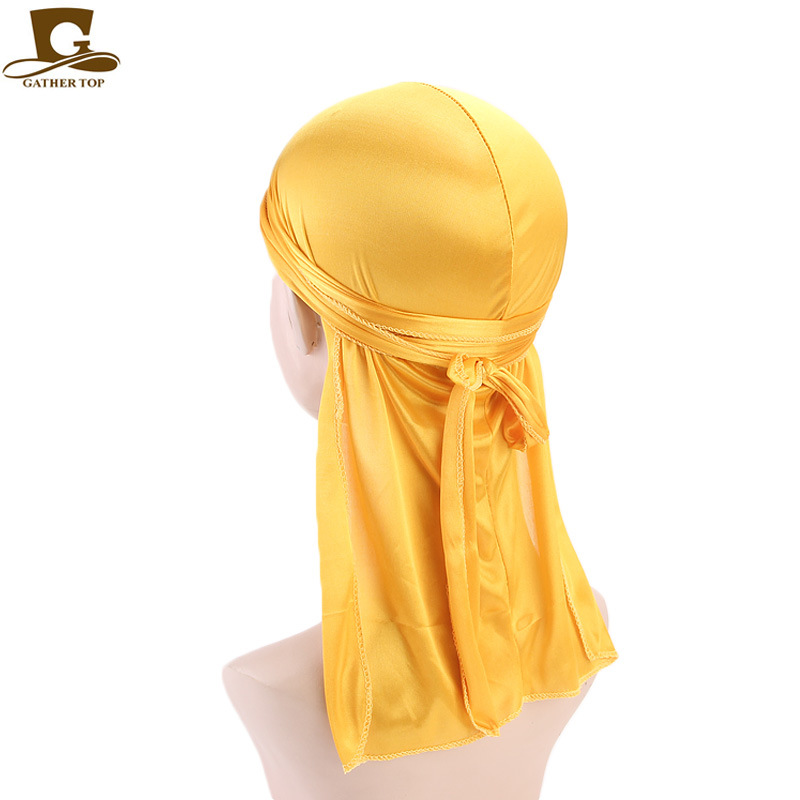 Kadın Şapkaları Popüler Erkek ve Kadın Taklit İpek Uzun Kuyruklu Türban Şapka Korsan Şapka İpeksi Durag TJM-05C_voghion.com