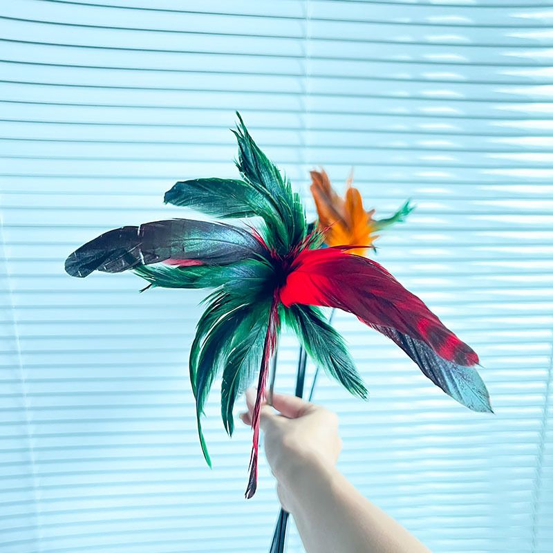 Pet Cat Toy Feather Bell Teaser Wand_voghion.com
