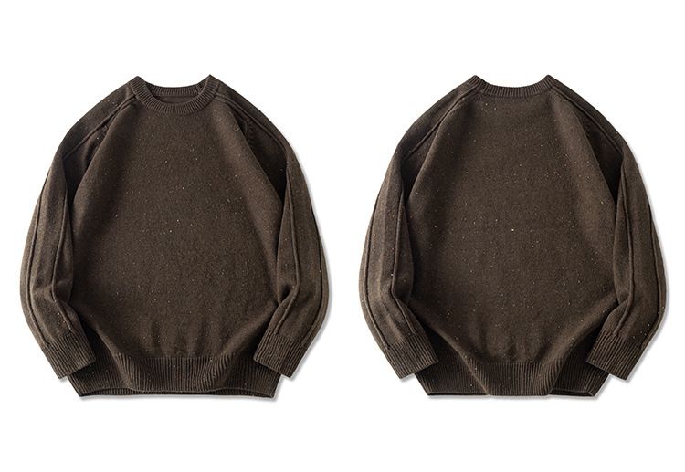 Maglione oversize a righe in maglia – Pullover unisex con trama a onde in morbido misto cotone (S-4XL, color lavanda/carbone/talpa)_voghion.com