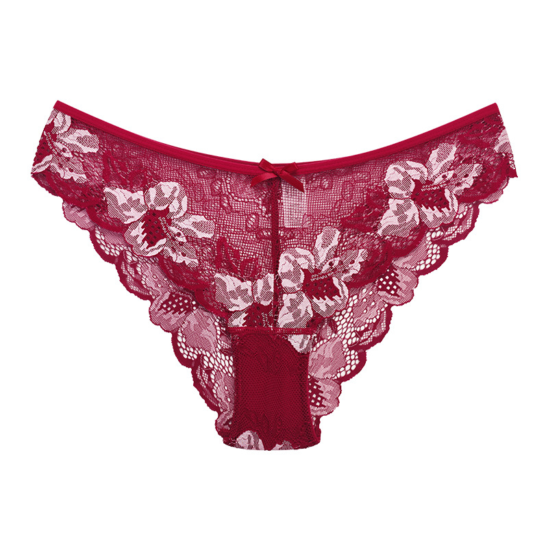 Culotte en dentelle sexy, slip taille basse en maille creuse pour femmes, culotte pour jeunes femmes_voghion.com