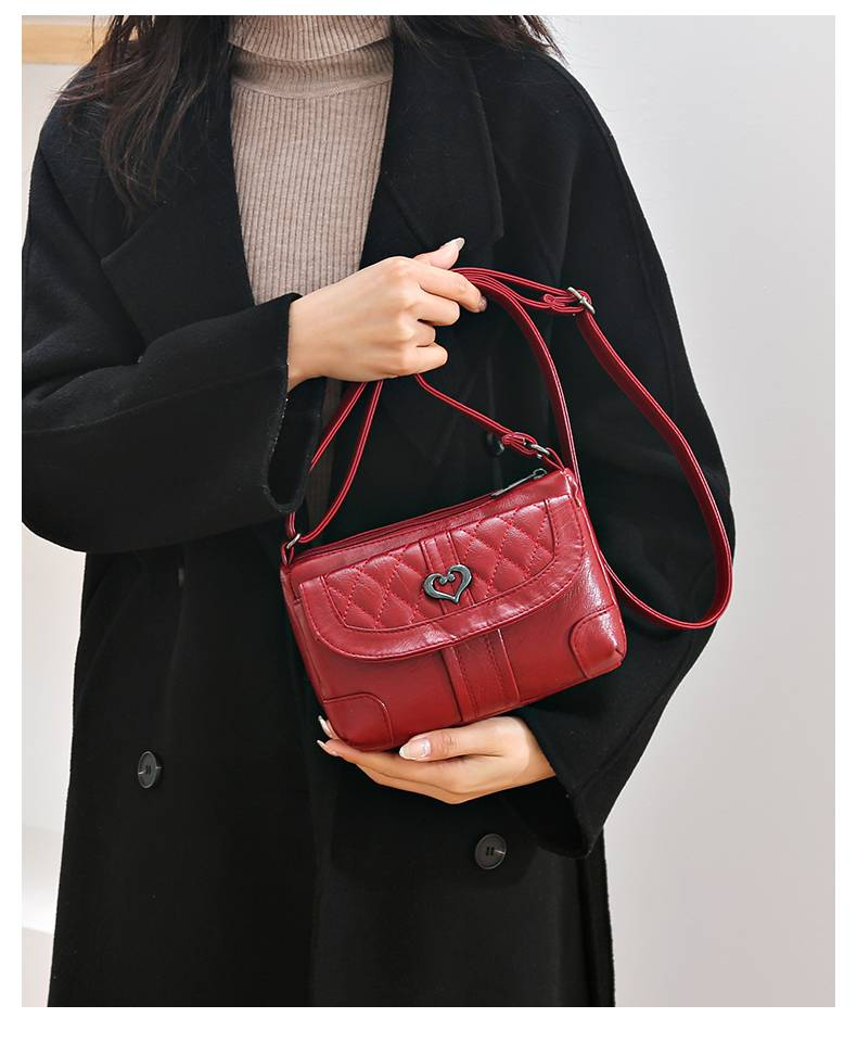 Women's vintage solid color shoulder bag, large capacity crossbody bag_voghion.com