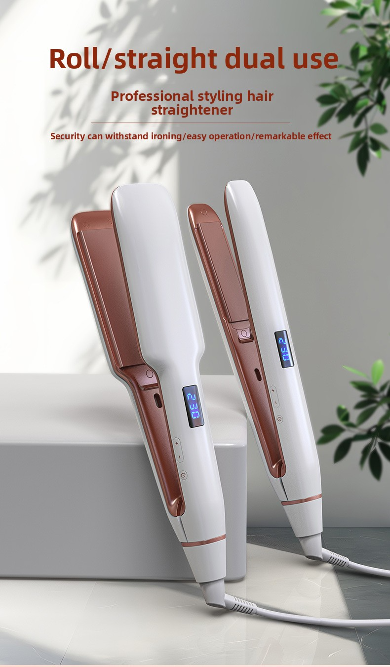 Piastra per capelli in ceramica con temperatura regolabile - Piastra lisciante e modellante 2 in 1 per capelli lisci e voluminosi_voghion.com