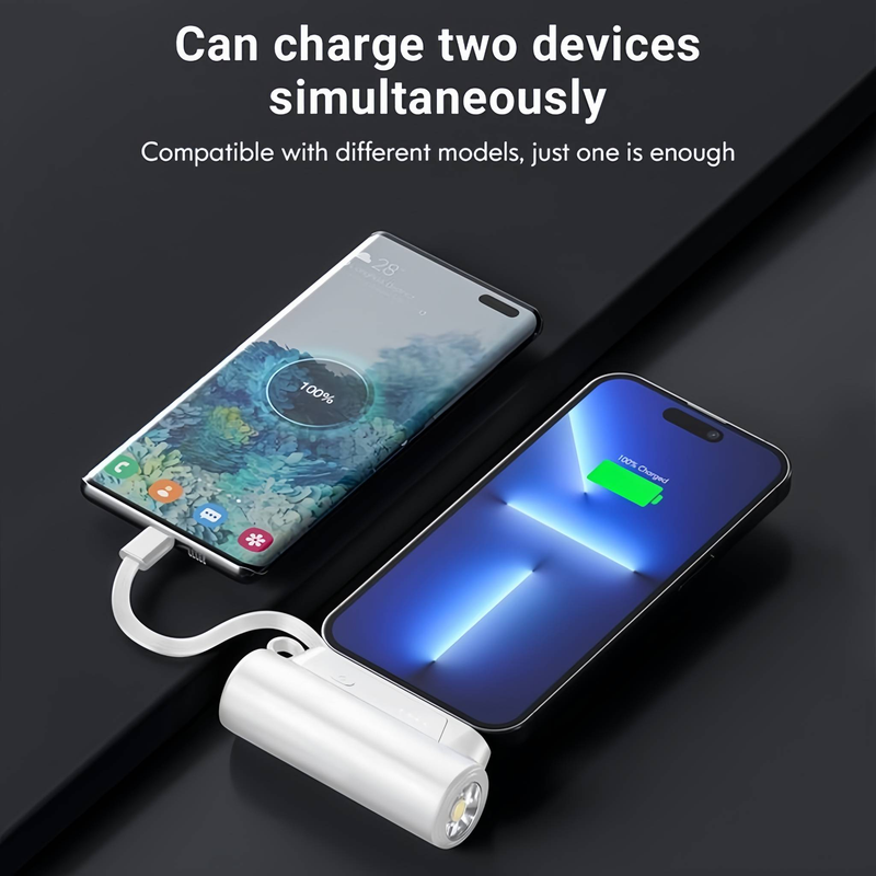 Mini 5000mAh Power Bank – 18W PD Fast‑Charge USB‑C Charger With Foldable Stand & Flashlight, Dual Input, Compatible With Android & IOS Devices_voghion.com