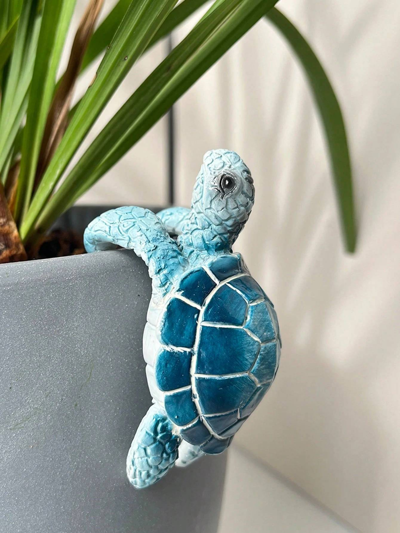 1 statuetta in resina raffigurante una piccola tartaruga marina, decorazione da appendere al vaso, statuetta decorativa per interni, ideale per giardino, cortile e casa senza elettricità._voghion.com