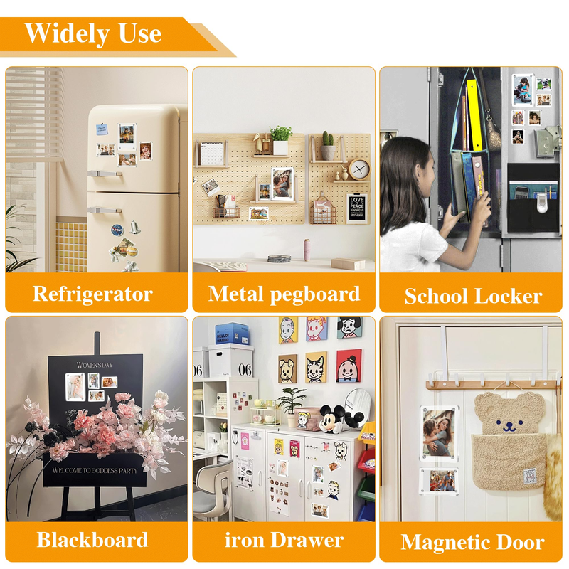 Acrylic Fridge Magnetic Frame, Double Sided Photo Refrigerator Magnet Picture Frame For Fujifilm Instax Mini, 2.36 X 3.54 Inch,_voghion.com
