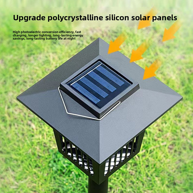 Lámpara solar antimosquitos - Lámpara LED colgante para exteriores con modos de luz UV y blanca, impermeable para jardín y camping (150 x 150 x 570 mm, modelo DC-856)_voghion.com