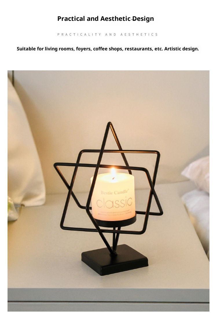 Handgefertigte Kerzenhalter aus Eisen – Vintage-Tischdekoration für romantische Abendessen, Hochzeiten und Wohnambiente_voghion.com