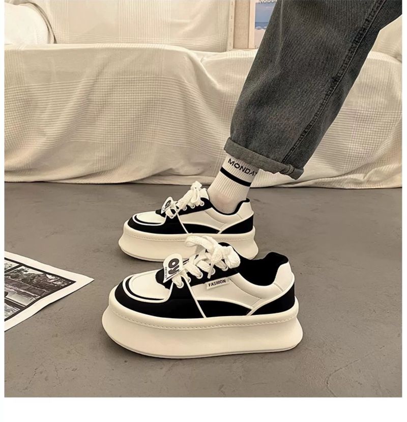 Scarpe da tavola popolari da donna Muffin con fondo spesso, bianche, piccole, 2025, nuove scarpe casual ad alta definizione per la primavera_voghion.com