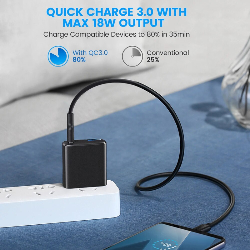 18W Fast Charging Power Adapter For iPhone 14 Xiaomi 13 Samsung Huawei Quick Charge 3.0 Mobile Phone USB_voghion.com
