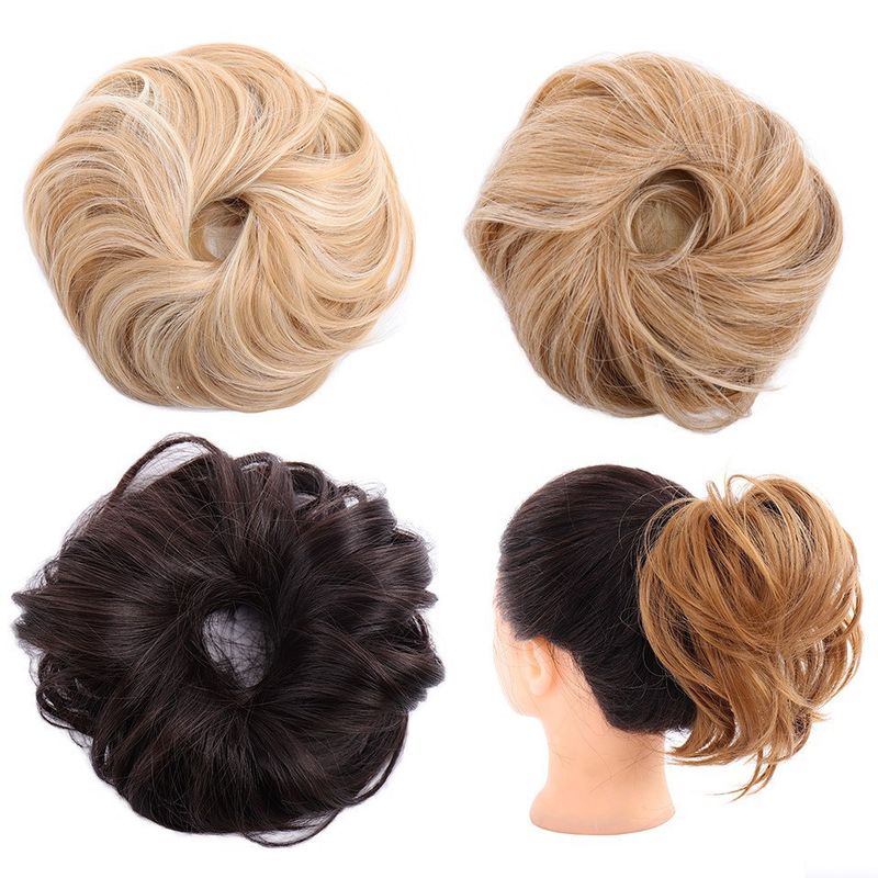 Scrunchie bun Scrunchie fofo bagunçado Scrunchie reto Rabo de cavalo com elástico Scrunchie coquetel_voghion.com
