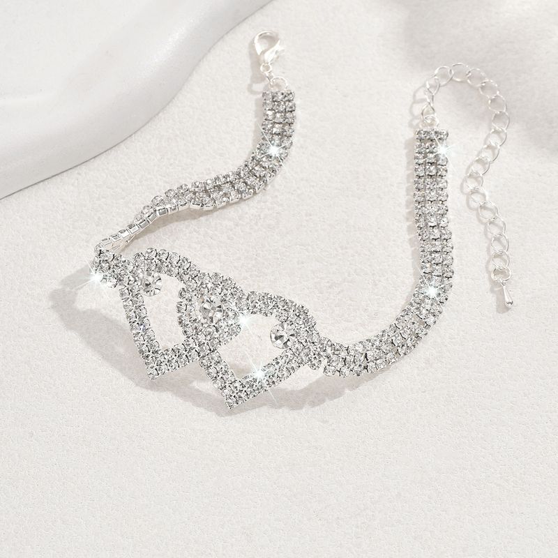 Unisex Heißer Verkauf Diamant Fußkettchen Mode Anhänger Doppel Liebe Patch_voghion.com