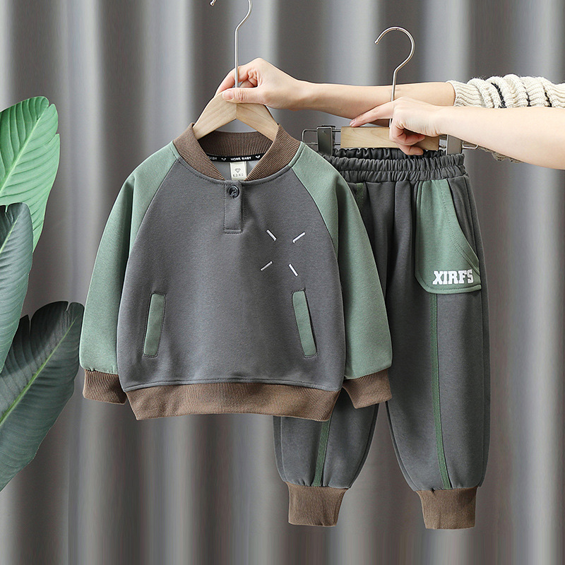 Jungen Herbst Anzug Net Rot Kleidung Ausländischen Frühling Und Herbst Kinder Sport Mode Zwei-stück Set_voghion.com