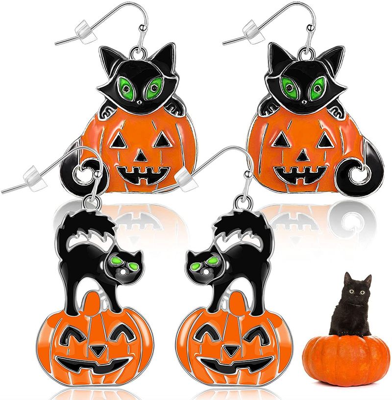 Halloween divertenti gioielli zucca ragno pipistrello fantasma orecchini a gancio_voghion.com