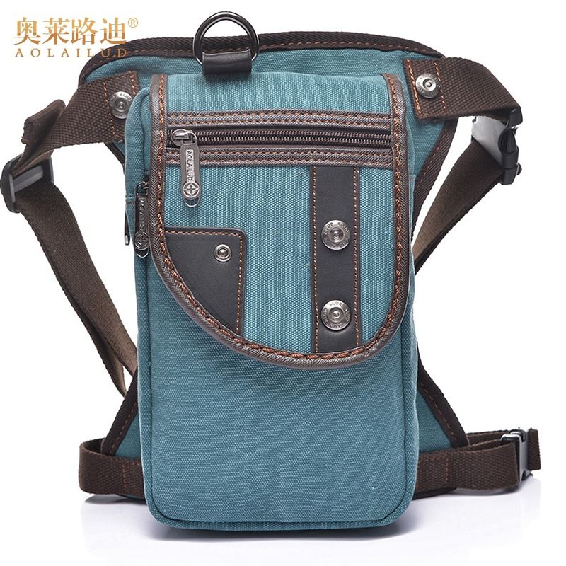 Borsa a tracolla in tela resistente all'usura con cerniera quadrata, stile casual, per uomo_voghion.com