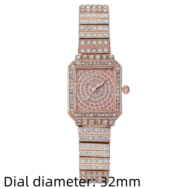 Orologio da polso da donna con movimento al quarzo, semplice e alla moda, con diamanti quadrati, piccolo orologio da polso, da indossare ogni giorno, casual e comodo_voghion.com