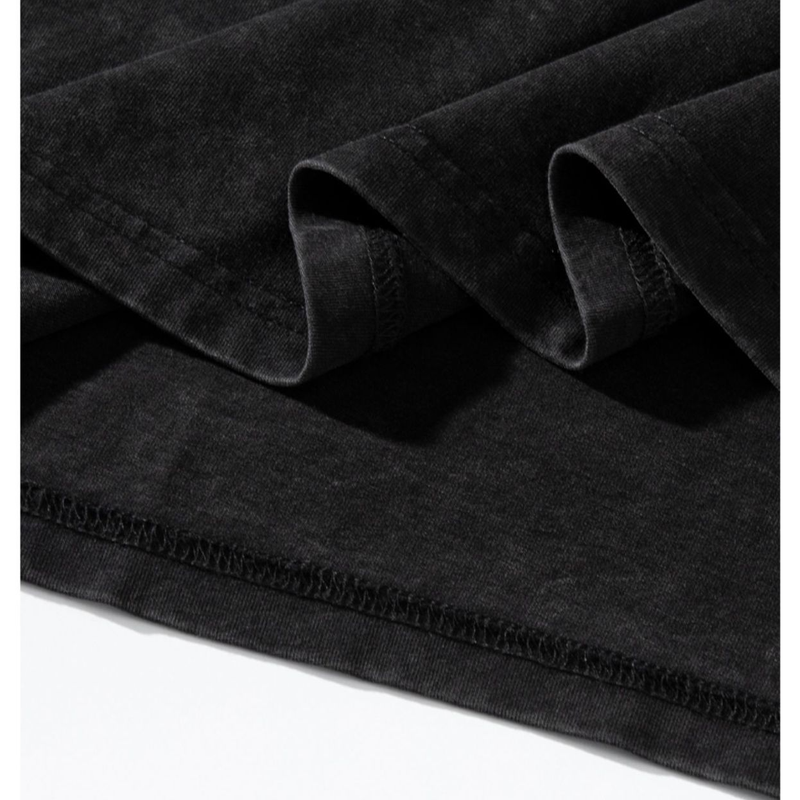 Abbigliamento da donna, maglietta a maniche corte nera in puro cotone con spalle dritte, design estivo, oversize, ampia, per studenti_voghion.com