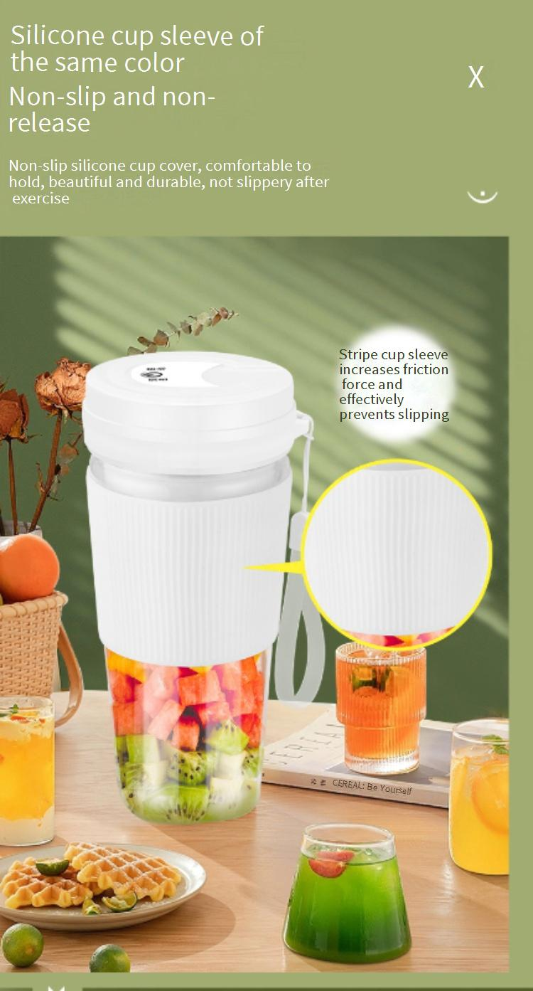 Mini frullatore portatile per succhi e frullati, spremiagrumi da viaggio ricaricabile tramite USB a 4 lame, contenitore da 400 ml senza BPA, silenzioso e potente per casa, ufficio, palestra_voghion.com