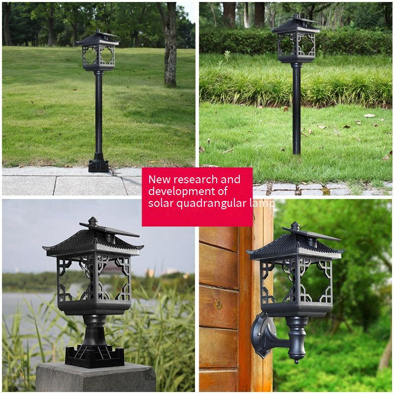 Luci da giardino a LED solari, lampada da parete impermeabile per esterni, cortile, patio, vialetto - Accensione/spegnimento automatico, risparmio energetico, design resistente in bianco e nero_voghion.com