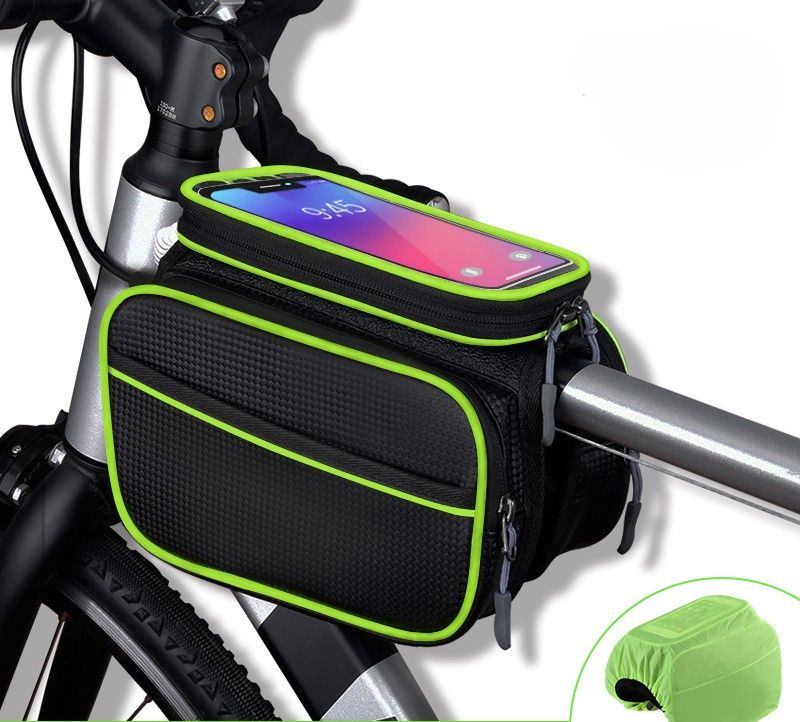 Vigas dianteiras para bolsa de bicicleta, vigas para celular à prova d'água de grande capacidade para montanha, equipamento para andar de selim_voghion.com