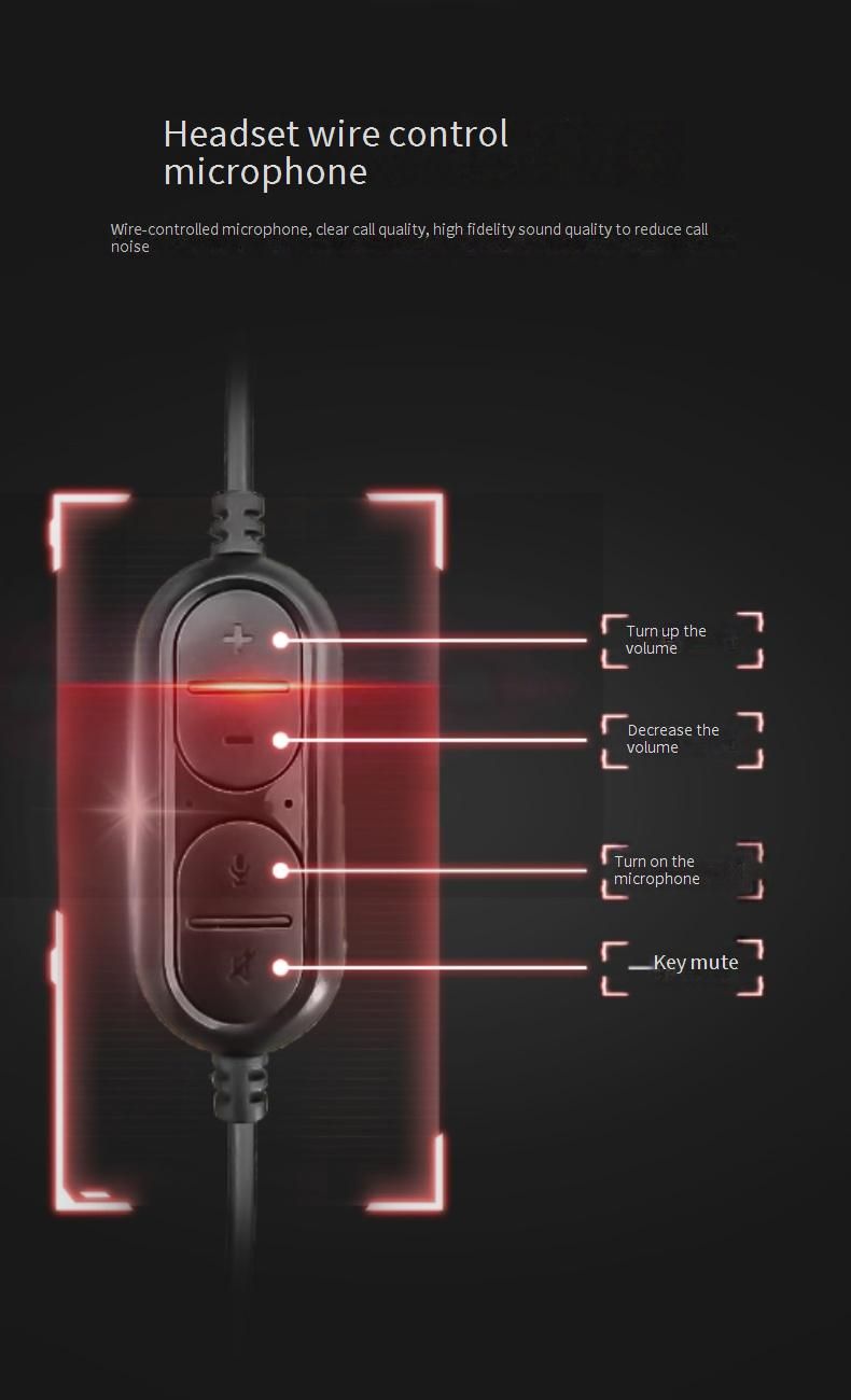 TEKUSHENG RGB Gaming Headset With Microphone, Wired USB Over-Ear Headphones For PC, High-Fidelity 50mm Drivers, Noise Isolation & Adjustable Headband_voghion.com