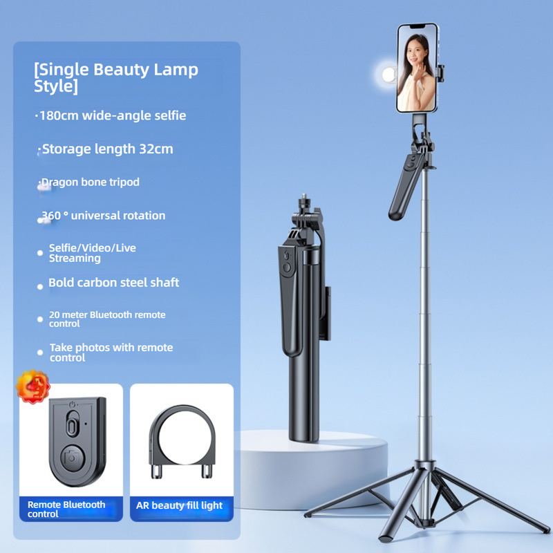 Ultra-Light 1.8m Bluetooth Selfie Stick With 360° Rotation, Tripod Stand & Remote Control – Compatible With Smartphones_voghion.com
