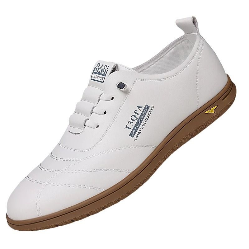 Herren Sommer Weiß Vielseitig Weiche Sohle Atmungsaktiv Ein Fußbrett Modisch Casual Britischer Stil Business Herrenschuhe_voghion.com