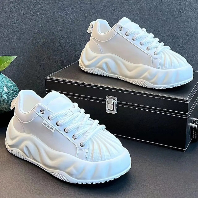 Chunky Sneaker Mænd Designer Board Mode Casual Microfiber Læder Åndbar Højde Løbesko med øget platform_voghion.com