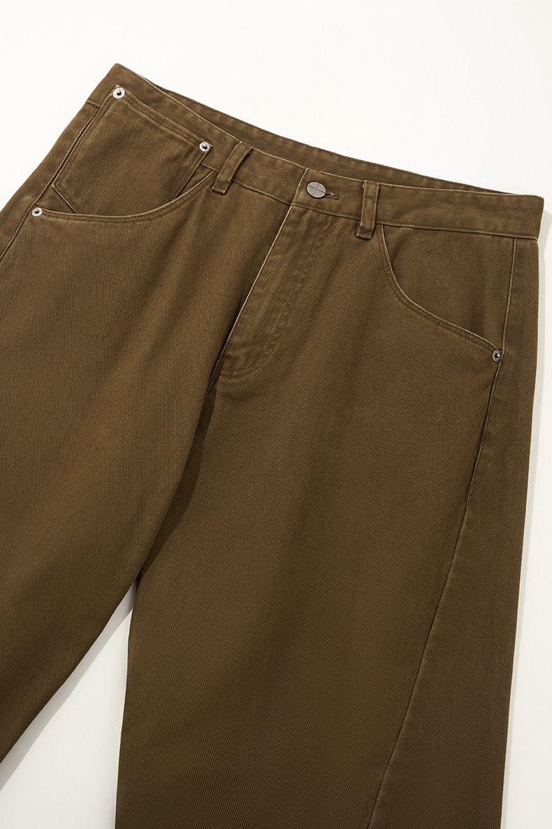 Pantalon de charpentier 3D délavé pour homme – Vêtements de travail vintage, coupe décontractée, 100 % coton (noir/marron/gris, S-XL)_voghion.com