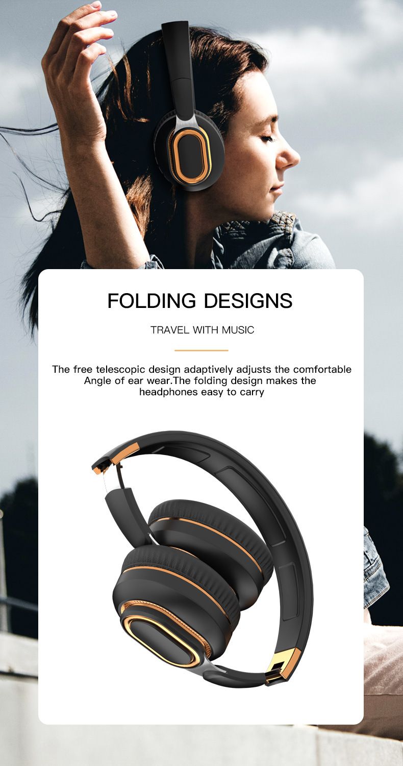 Nuove cuffie, bassi potenti, grandi paraorecchie, alta qualità del suono, cuffie Bluetooth, batteria a lunga durata_voghion.com