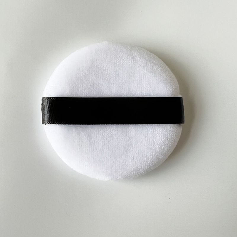 Super Soft Crystal Velvet Black Short Hair Cushion Sponge Small Round Dry Setting Loose Powder Puff_voghion.com