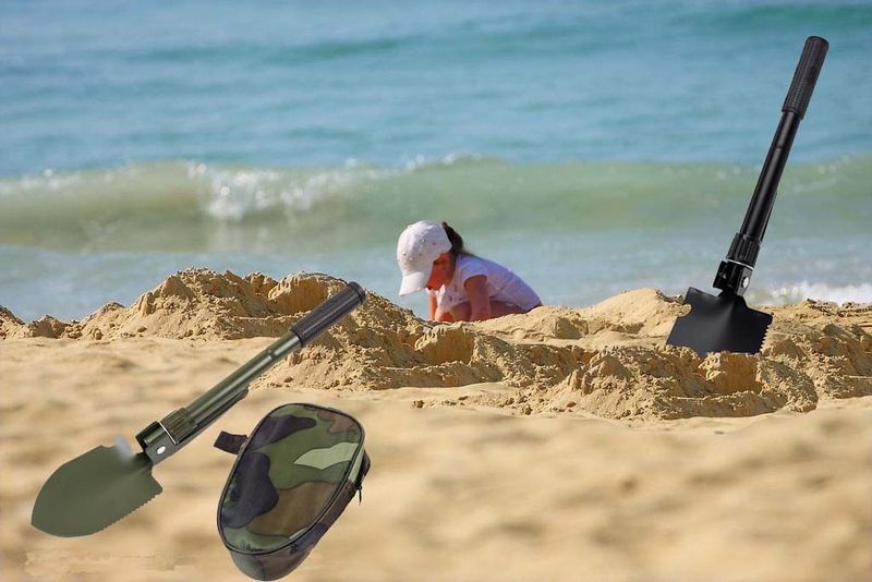 Outdoor Engineer Portable Self-Defense Camping Fishing Folding Military Pickaxe Small Car Shovel_voghion.com
