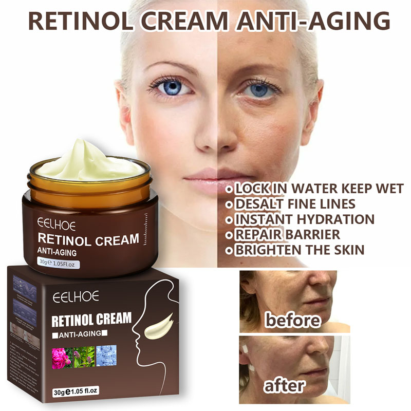Rynkefjerner Retinol Ansigtscreme Anti-aging Falmende Fine Linjer Hudpleje Hyaluronsyre Fugtgivende Glat Koreansk B_voghion.com