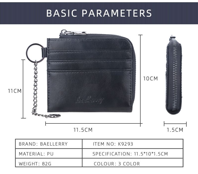Baellerry nueva cartera para hombre simple multitarjeta cadena monedero retro tarjetero hombres al por mayor_voghion.com
