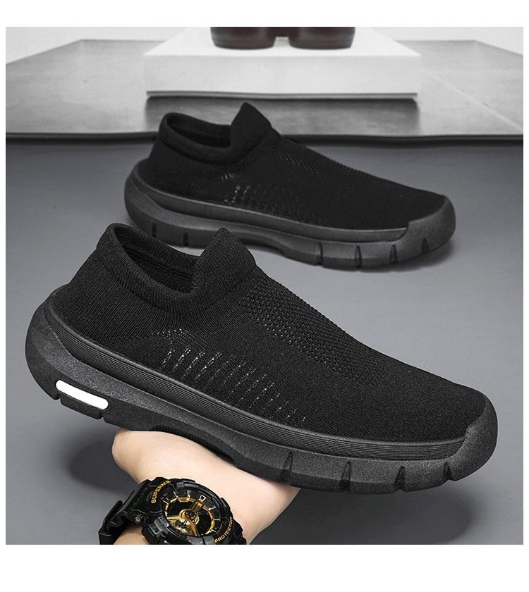 2024 new style flying woven summer and autumn breathable sports shoes men's slip on socks shoes casual coconut shoes wholesale_voghion.com