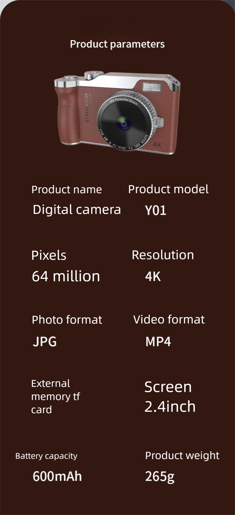 Spiegellose Dual-CCD-Kamera für Campus, HD, Reisen, Studentenpartys, vorne und hinten_voghion.com