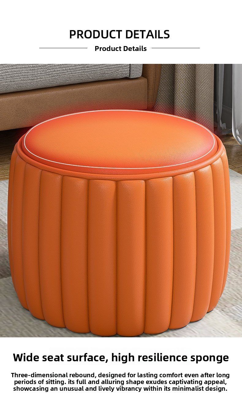 Home Low Internet Celebrity Pumpkin Small Living Room Sofa Coffee Table Round Simple Ottoman Shoe Changing Stool_voghion.com
