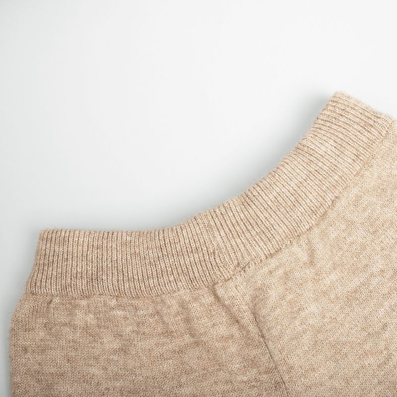 Abbigliamento da donna, completo con maglione a collo alto, nuovo, casual, largo, pigro, pantaloni lavorati a maglia ispessiti_voghion.com