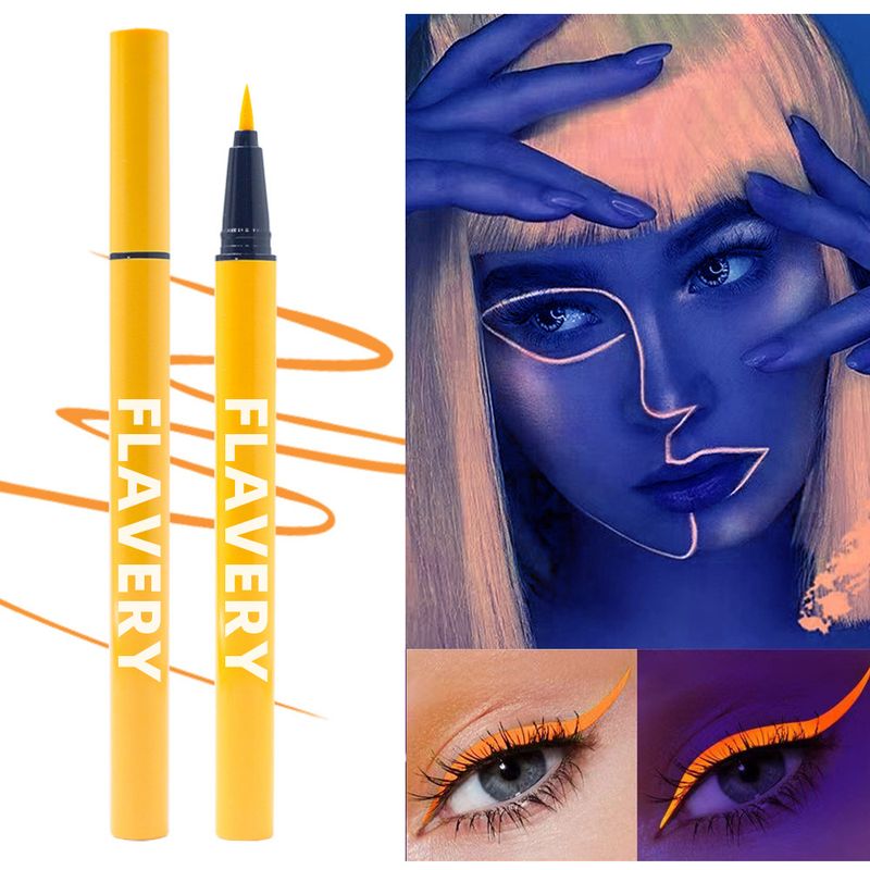 Nieuwe fluorescerende kleurrijke UV-eyeliner, waterdicht, zweetbestendig en langdurig houdende gezichtsverfpen_voghion.com