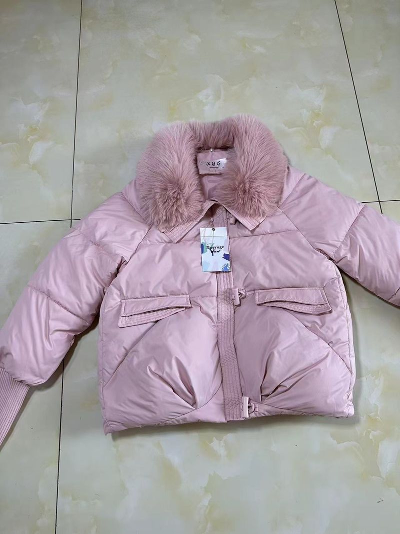 Damen Kurze Pufferjacke Winter Modischer Steppmantel Mit Kunstpelzkragen Für Kleine Größen_voghion.com