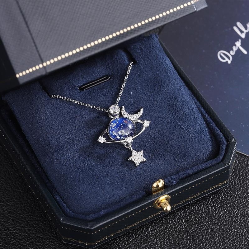 Cosmic Necklace For Women, Collarbone Chain, Simple Minimalist Style, Light Luxury With Inlaid Diamonds, Unique Design,_voghion.com