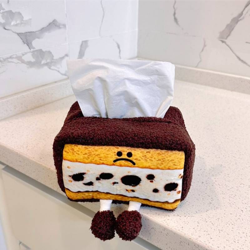 Peluche fraise dessin animé mignonne mangue chocolat kiwi boîte à sandwich pain mouchoir_voghion.com