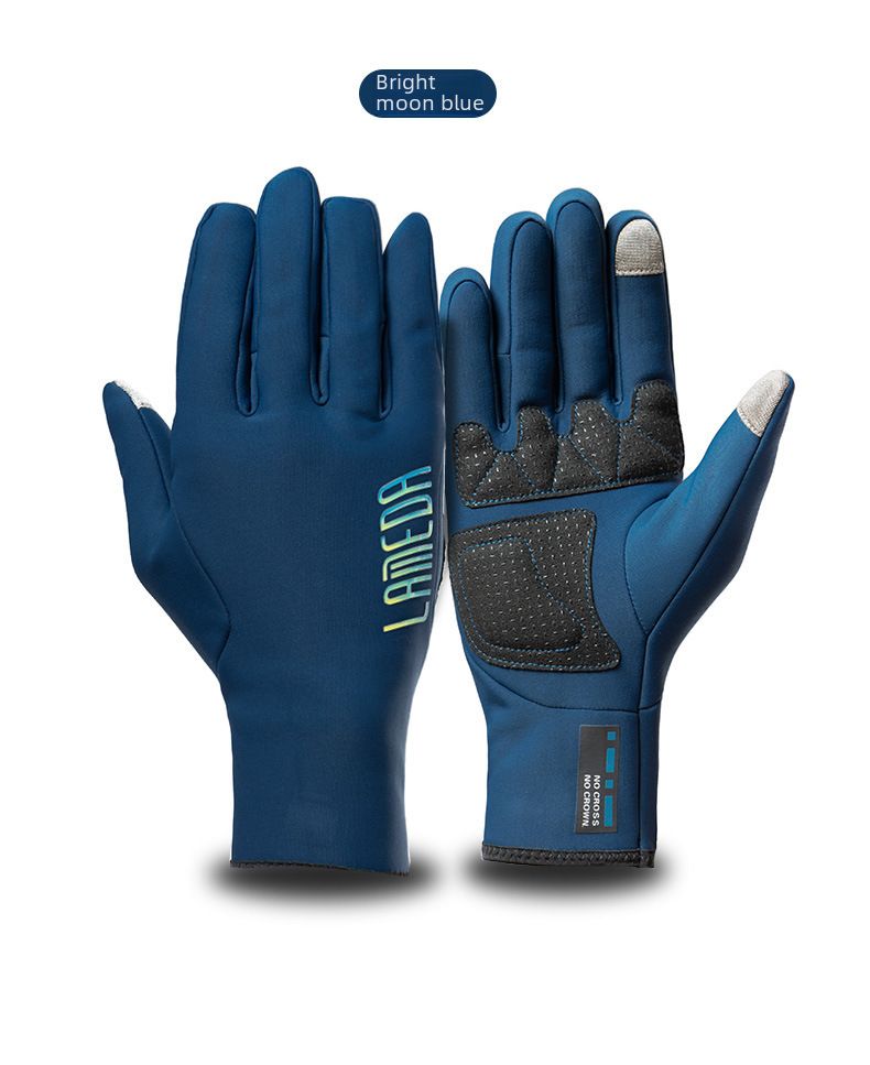 Cycling Gloves Autumn And Winter Fleece Warm Riding Gloves Bicycle Riding Anti-splashing Touch Screen Long Finger Gloves_voghion.com