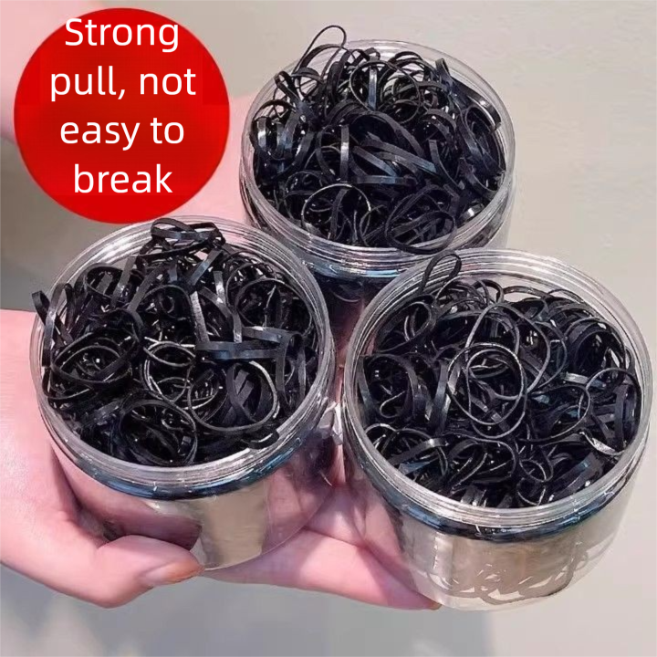 Elastic Bands Women, Thickened And Durable, Disposable High Elasticity Black Rubber Bands, Hair Ties For Adults_voghion.com