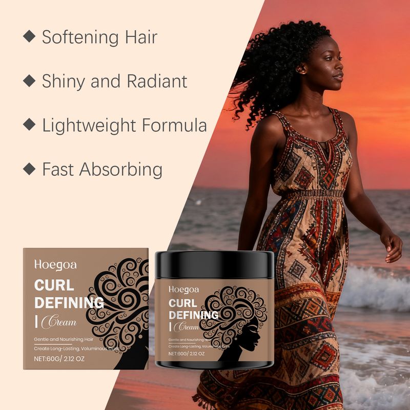 HOEGOA Curl Styling Moisturizing And Hydrating To Create Natural Fluffy Curls Daily Hair Care Cream_voghion.com