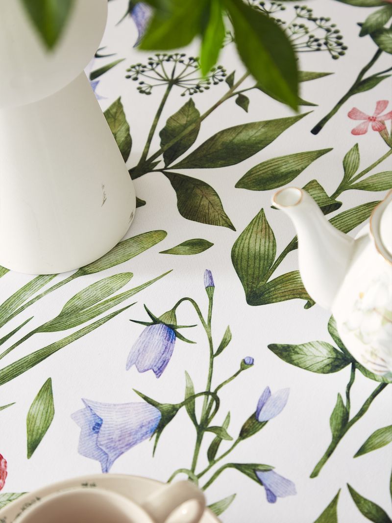 Vintage Abstract Floral Tablecloth – Polyester Lace-Trimmed Rectangular Table Cover For Dining & Coffee Tables (Non-Slip, Washable, Country Style)_voghion.com