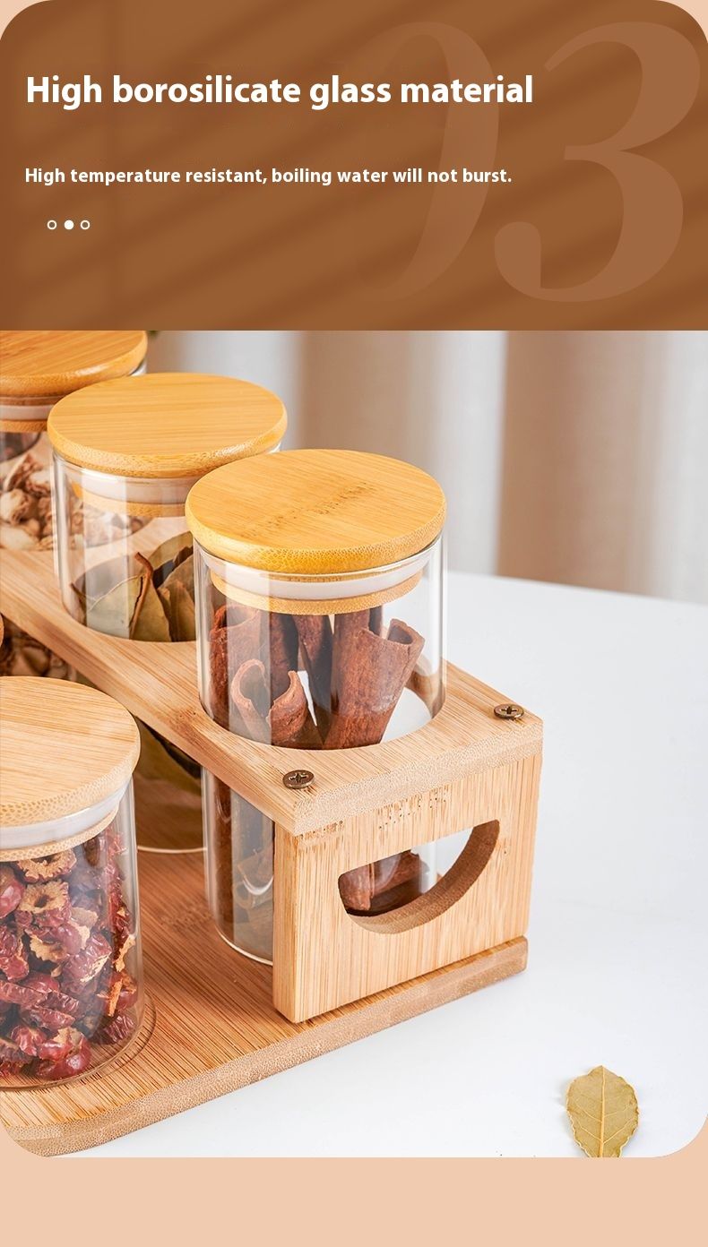 Storage Box Glass Bottle Kitchen Household Combination Set Sealed Large Spice Seasoning Salt Jar_voghion.com